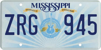 MS license plate ZRG945