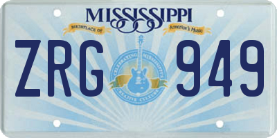 MS license plate ZRG949