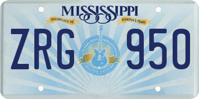 MS license plate ZRG950