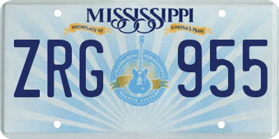 MS license plate ZRG955