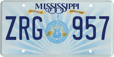 MS license plate ZRG957