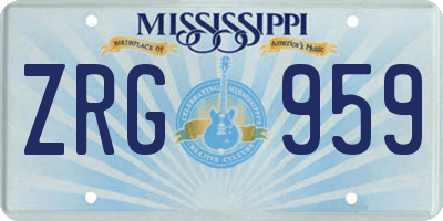 MS license plate ZRG959