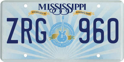 MS license plate ZRG960