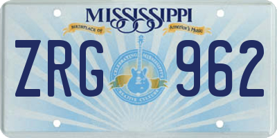 MS license plate ZRG962