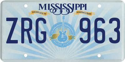 MS license plate ZRG963