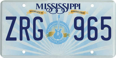 MS license plate ZRG965
