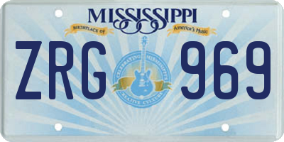 MS license plate ZRG969