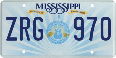 MS license plate ZRG970