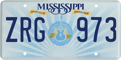 MS license plate ZRG973
