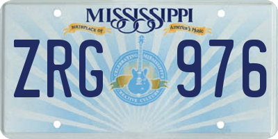 MS license plate ZRG976