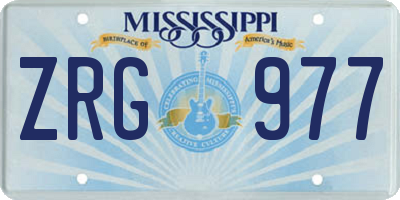 MS license plate ZRG977