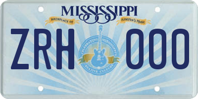 MS license plate ZRH000