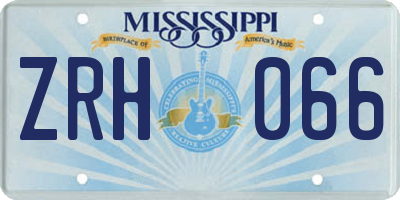 MS license plate ZRH066