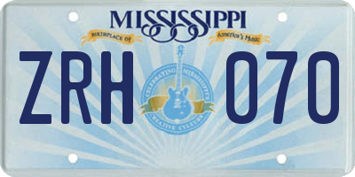 MS license plate ZRH070