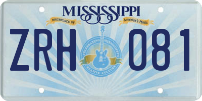 MS license plate ZRH081