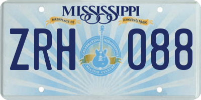 MS license plate ZRH088