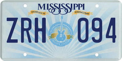 MS license plate ZRH094