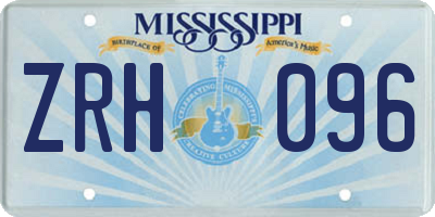 MS license plate ZRH096