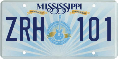 MS license plate ZRH101