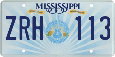 MS license plate ZRH113