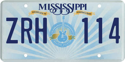 MS license plate ZRH114