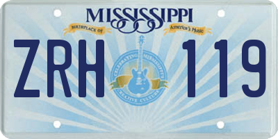 MS license plate ZRH119