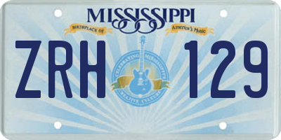 MS license plate ZRH129