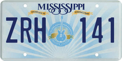 MS license plate ZRH141