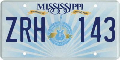 MS license plate ZRH143