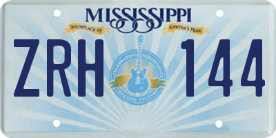 MS license plate ZRH144