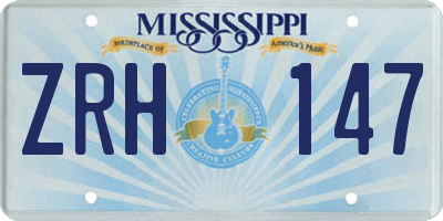 MS license plate ZRH147