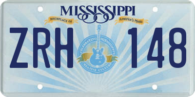 MS license plate ZRH148