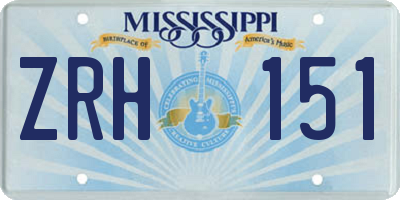 MS license plate ZRH151