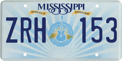 MS license plate ZRH153