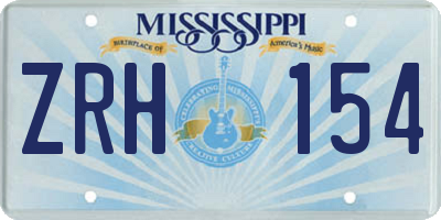 MS license plate ZRH154