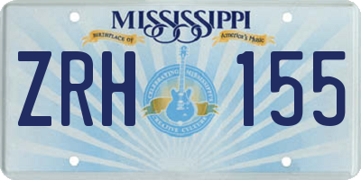 MS license plate ZRH155