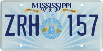 MS license plate ZRH157