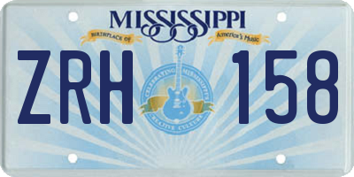 MS license plate ZRH158