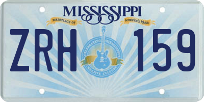 MS license plate ZRH159