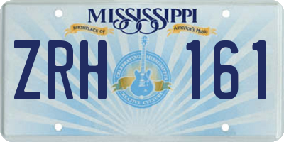 MS license plate ZRH161