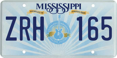 MS license plate ZRH165