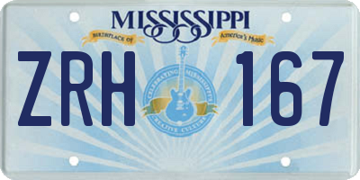 MS license plate ZRH167