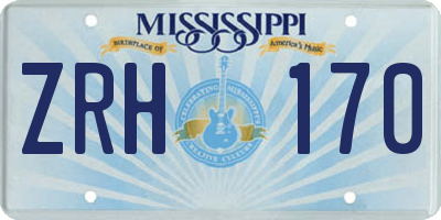 MS license plate ZRH170