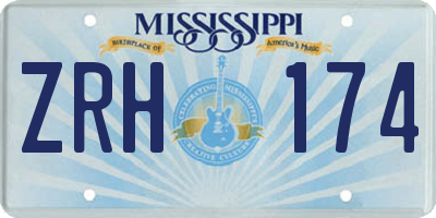 MS license plate ZRH174