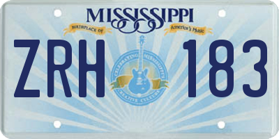 MS license plate ZRH183