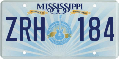 MS license plate ZRH184