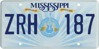 MS license plate ZRH187