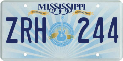 MS license plate ZRH244