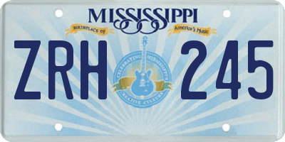 MS license plate ZRH245