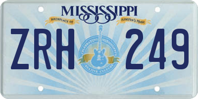 MS license plate ZRH249